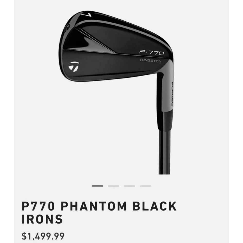 Taylormade P770 Phantom Black Irons 4-PW KBS Stiff Shafts